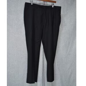 Santorelli Luxury Serge Black Tailored Dress Pants Italy Size 36